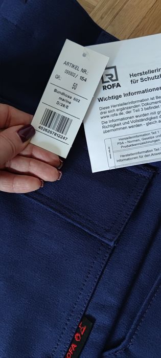 Nowe Spodnie spawalnicze ROFA r.50