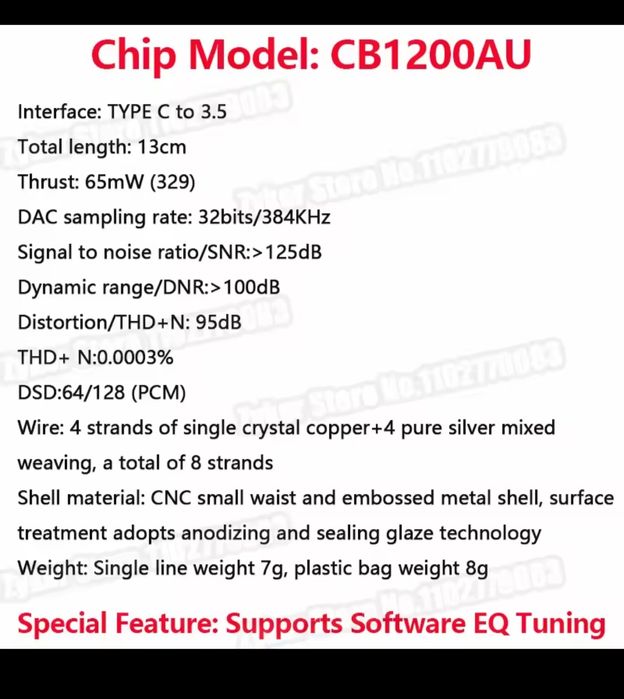 Kabel adapter dongle usb-dac HiMax