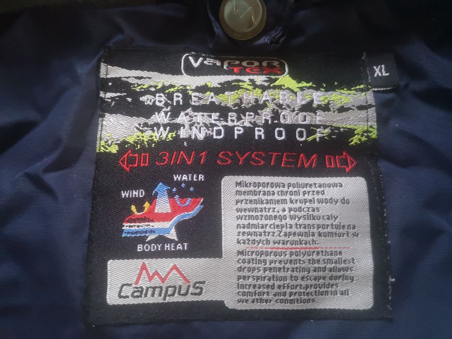 Kurtka sportowa turystyczna Campus Vario, Vapor Tex