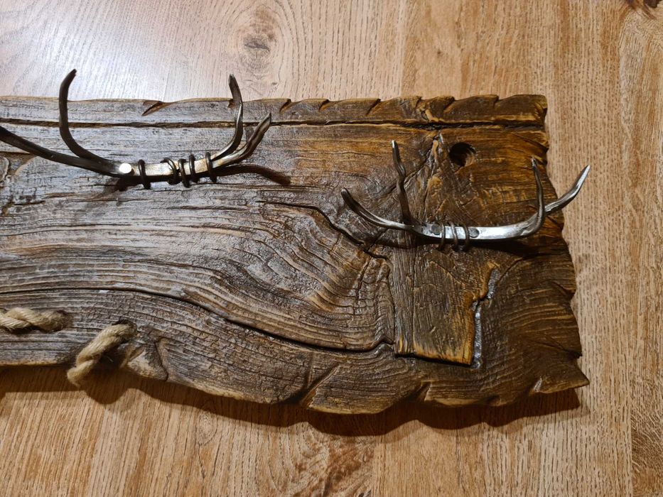 Wieszak rustykalny loft ze starego drewna