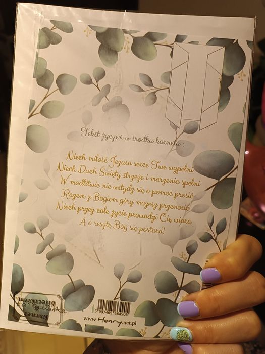 Kartka z życzeniami na pierwszą komunię świętą