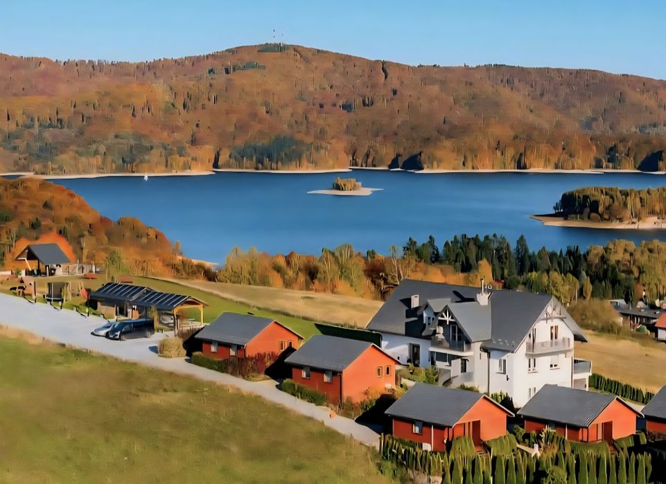 ,,Kiczara"Domki/pokoje nad J.Solińskim -punkt widokowy Polańczyk