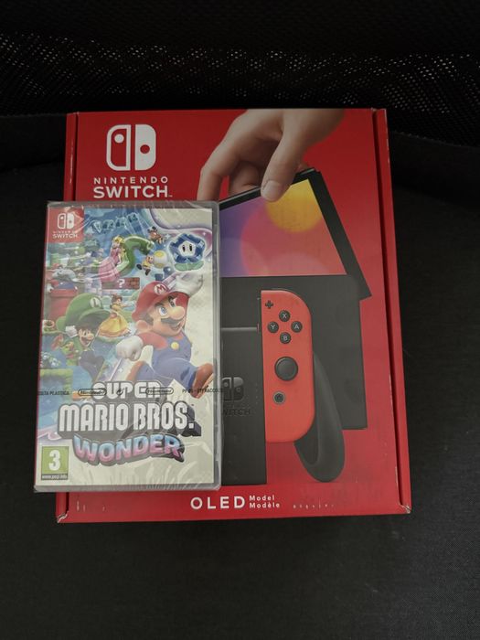 Nintendo Switch OLED nowa + Gra Super Mario Bros Wonder