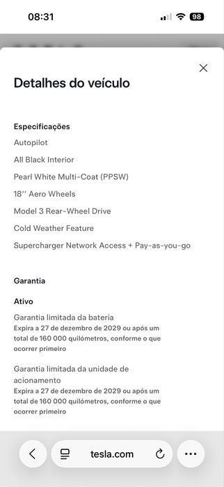 Tesla Model 3 - 109mil Km - IVA dedutivel