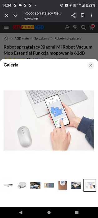 Robot sprzątający Xiaomi Mi Robot Vacuum Funkcja mopowania 62dB