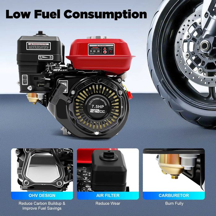 Motor 4 tempos 212cc 7.5 hp