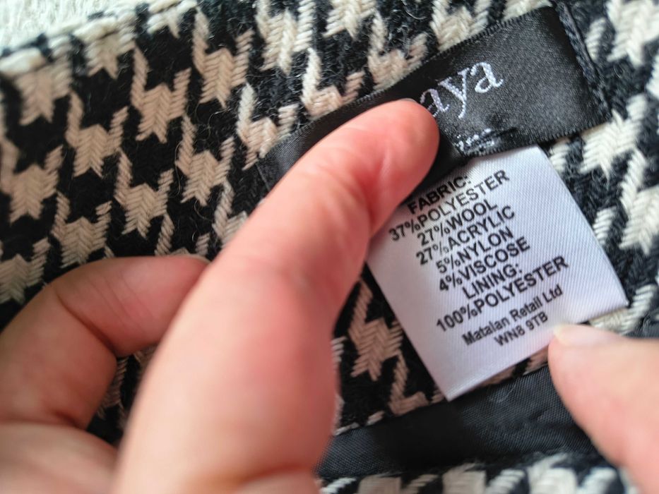 Papaya tailoring spódnica biało-czarna w pepitkę ołówkowa retro