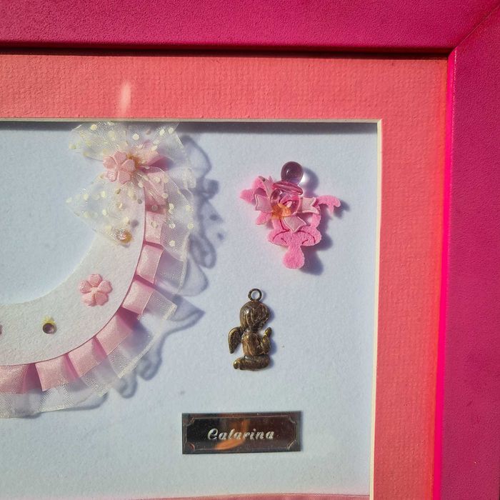 Quadro Nascimento “Catarina” com Detalhes em Prata