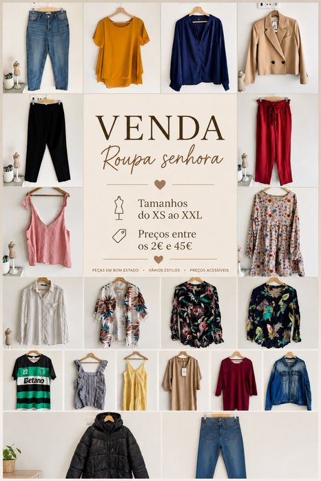Vestuário Senhora | Tamanhos do XS ao XXL