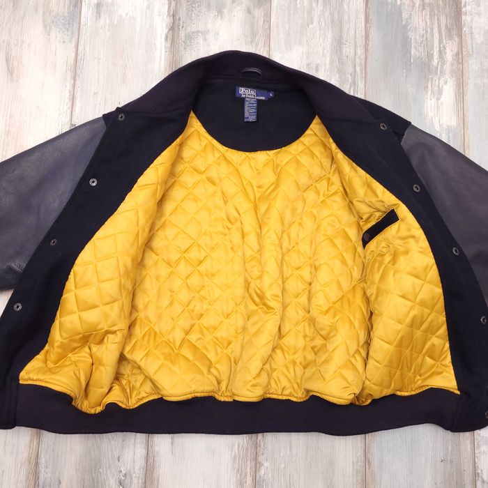 Polo Ralph Lauren Leather Baseball Jacket Wool Hooligans Kurtka Męska