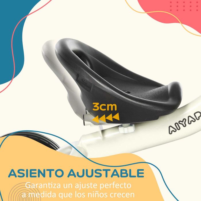 Triciclo para Crianças de 2 a 5 anos, Assento Ajustável, Bege