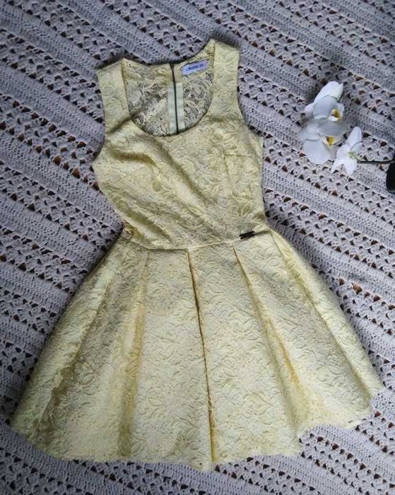 Wielkanoc! Żółta sukienka koronkowa - s. Moriss - r:XS /B4.