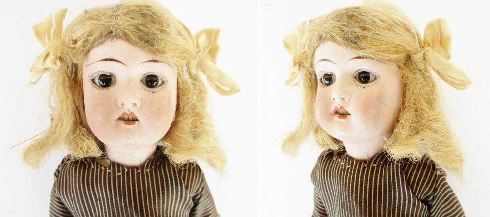 Antiga boneca William Goebel em biscuit e papel machê
