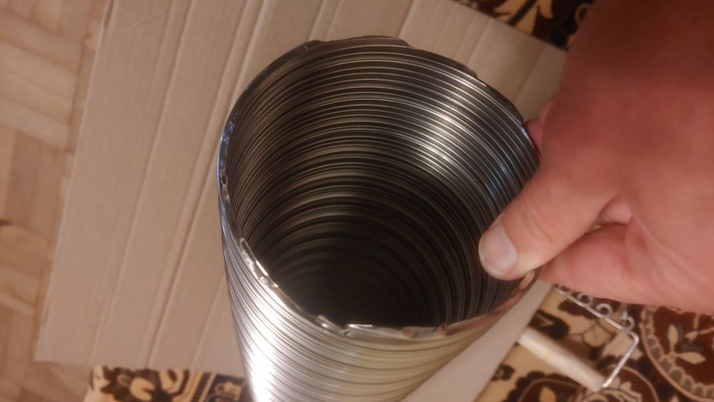 Труба дымоходная гофрированная из нержавейки диаметром 110 мм