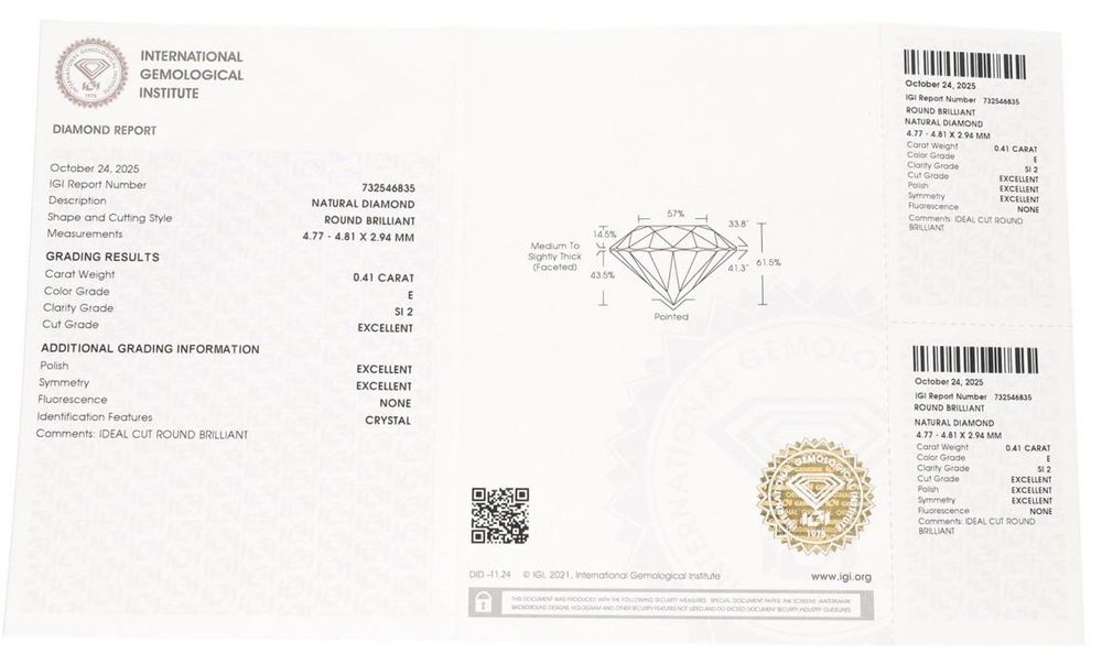 Diament (Naturalny)0.41 ct-okrągły