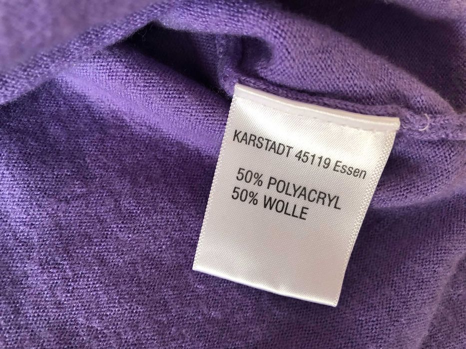 Fioletowy sweter z wełną, półgolf