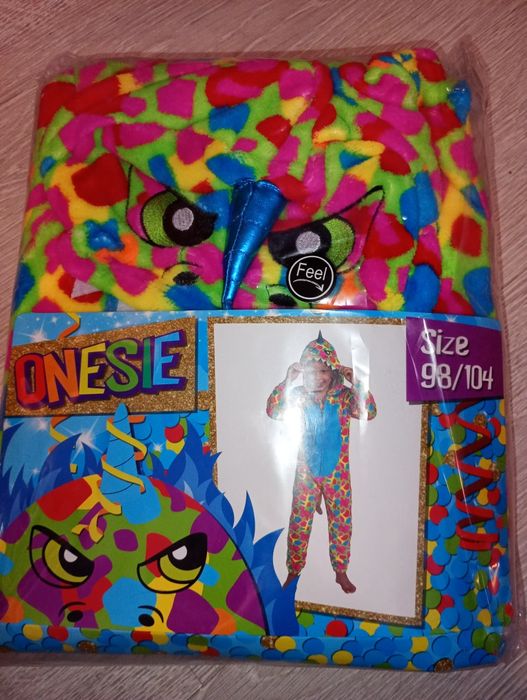 Nowe onesie kostium karnawałowy piżamka 98/104 cm jednorożec