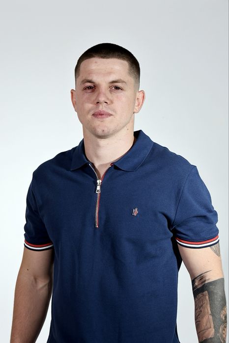 Поло-футболка темно синя Moncler S-2XL