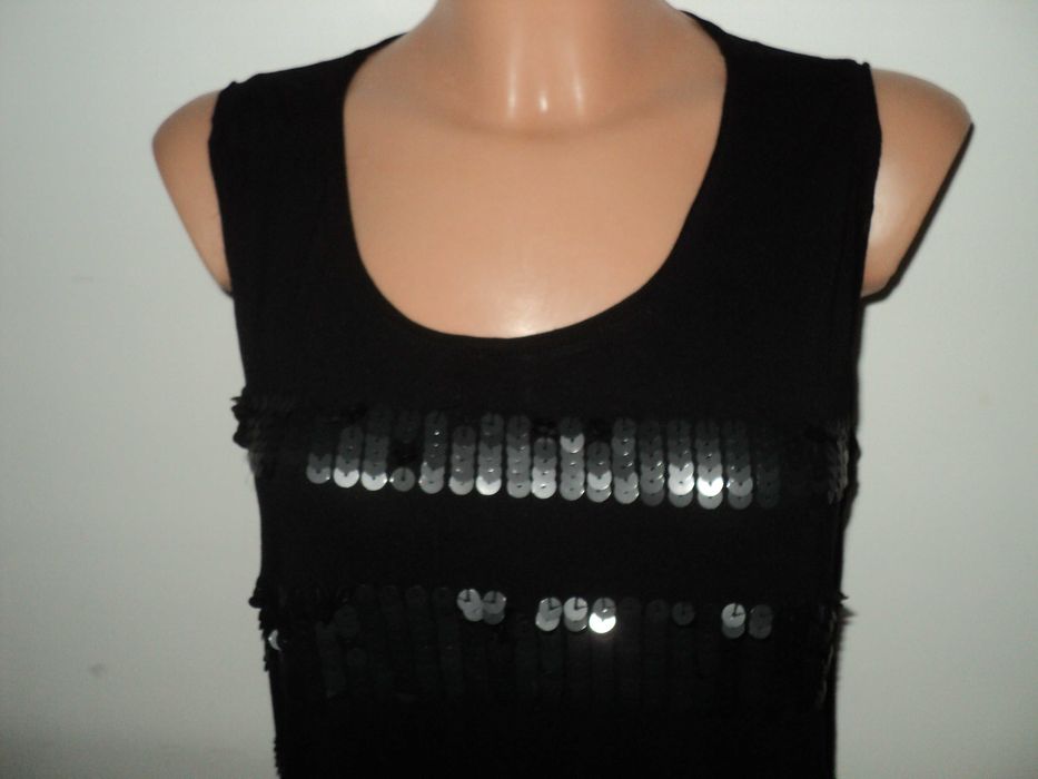 Czarna bluzka bez rękawów River Island roz. 36 S