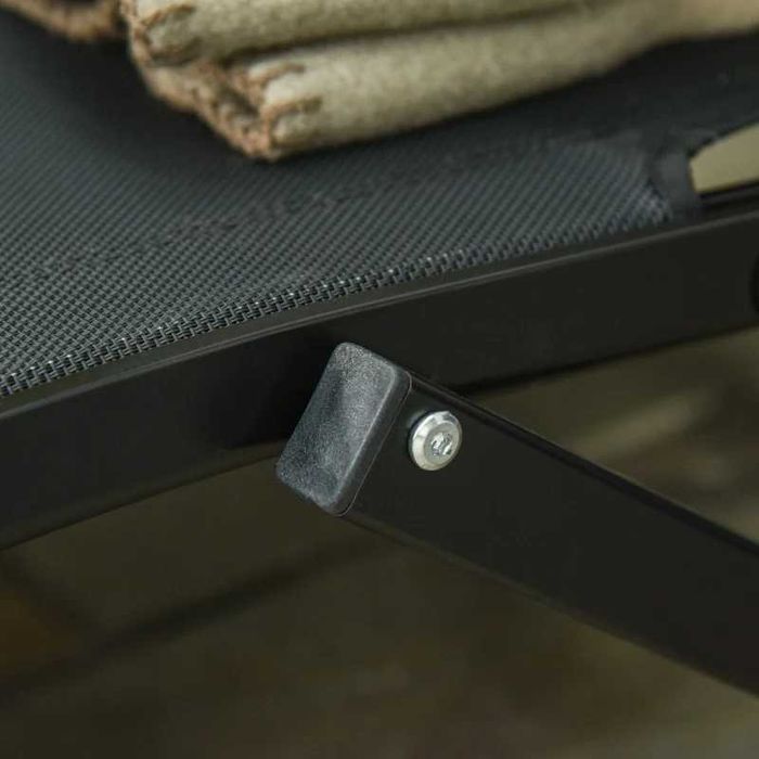 2 espreguiçadeiras ergonómicas dobráveis em forma de S - Preto