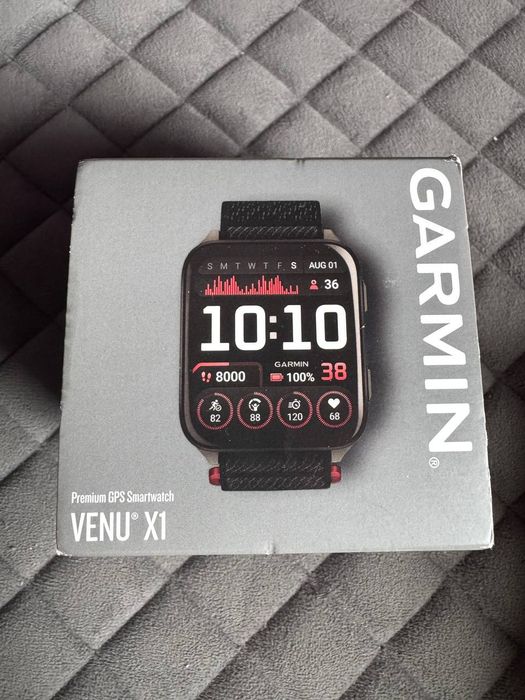 Garmin Venu X1 Black with Slate Titanium Caseback and Black ComfortFit Nylon Band