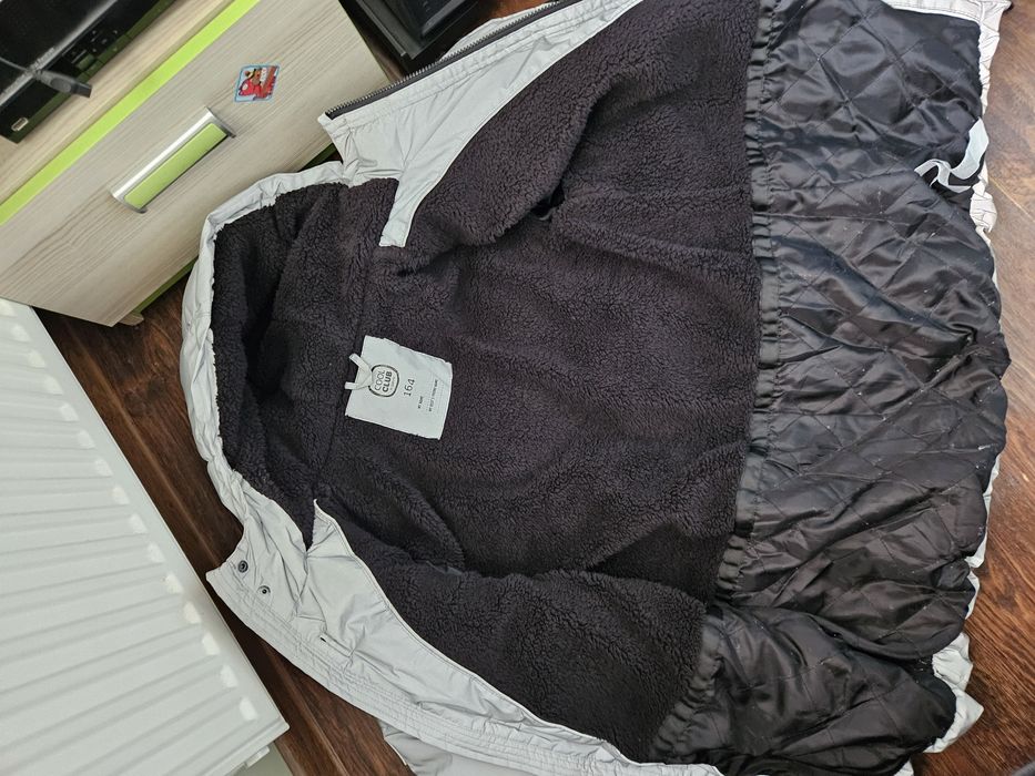 Kurtka Cool Club 164 Nasa zimowa odblaskowa ocieplana futrem