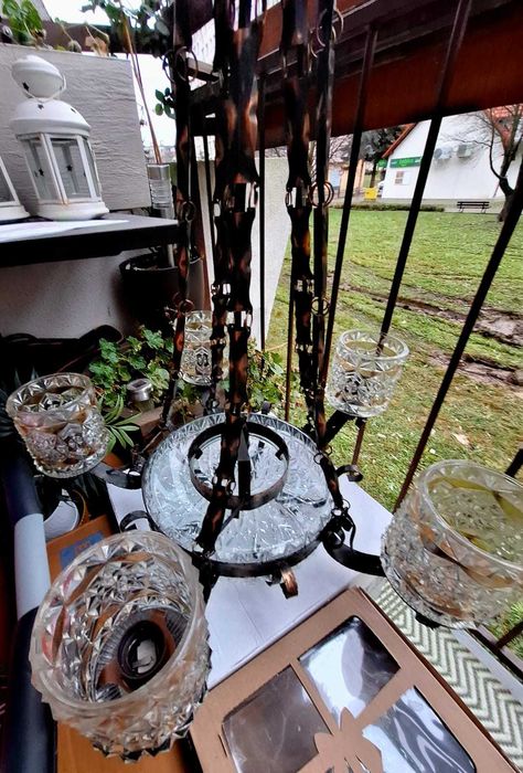 Żyrandol/ Lampa sufitowa wisząca pięcioramienna antyk