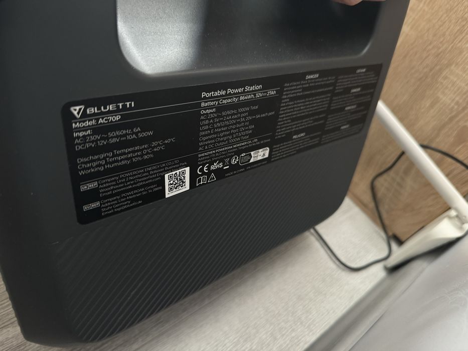 Зарядна станція Bluetti ac70p турбо зарядка