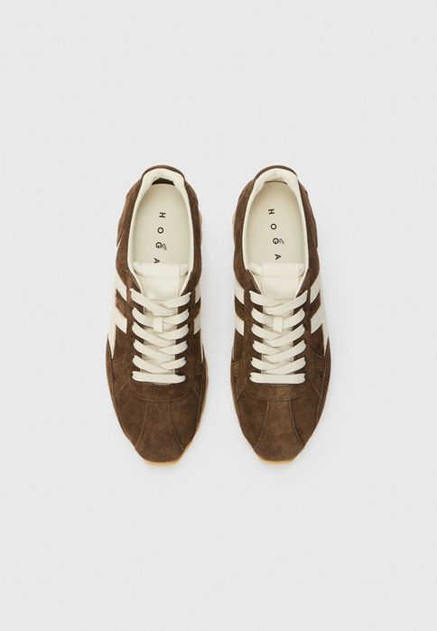 Hogan 43 Buty Męskie Brązowe Skórzane High Premium Logo T612
