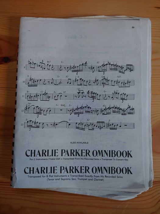 Charlie Parker Omnibook jazz Nuty Z solówek mistrza Saksofonu