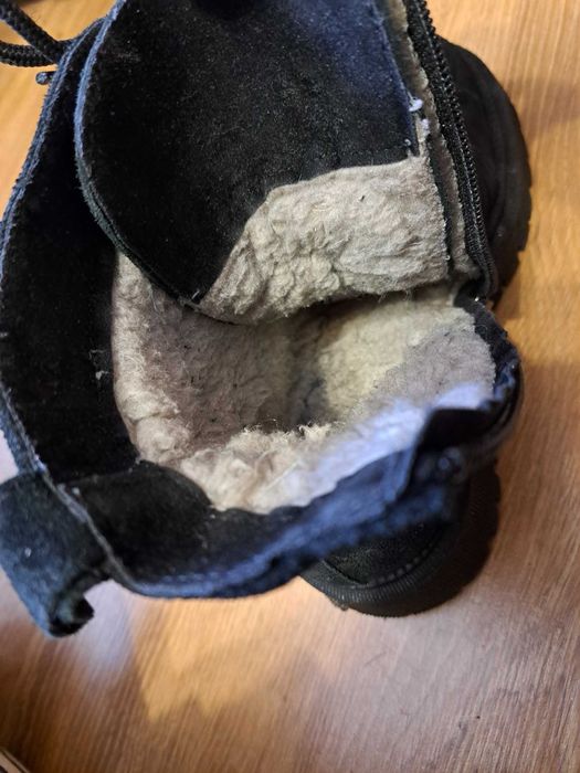 Жіночі замшеві черевики з хутром, 38 розмір