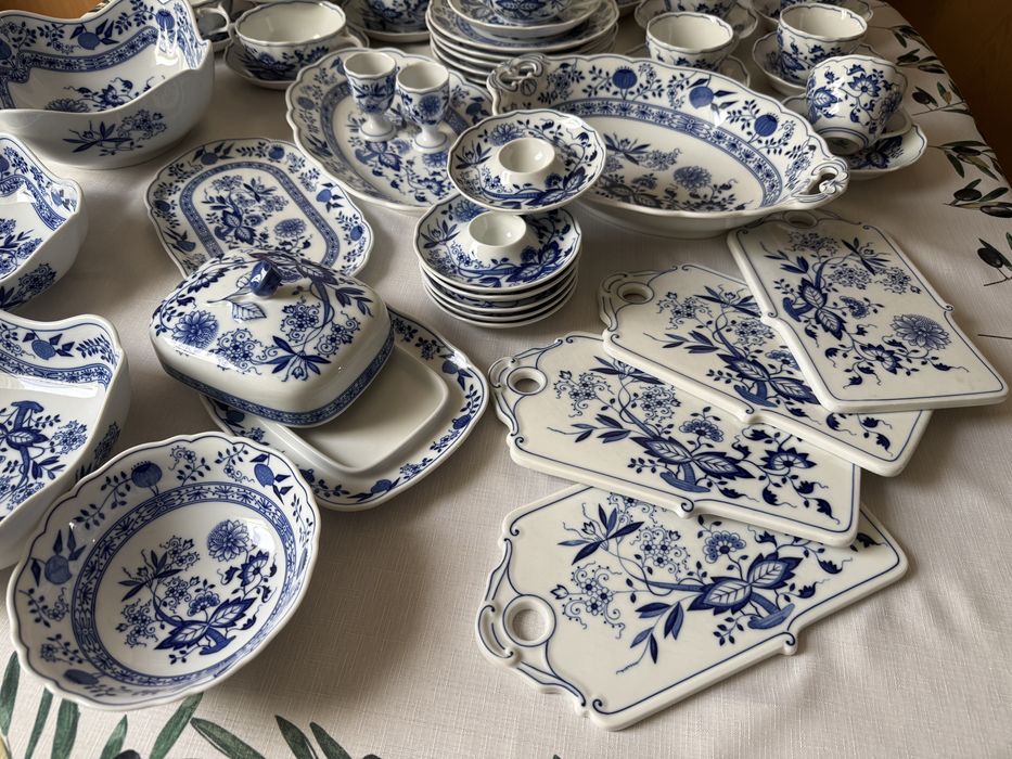 Serwis obiadowy kawowy  Zwiebelmuster wzór cebulowy.ZAREZERWOWANY!