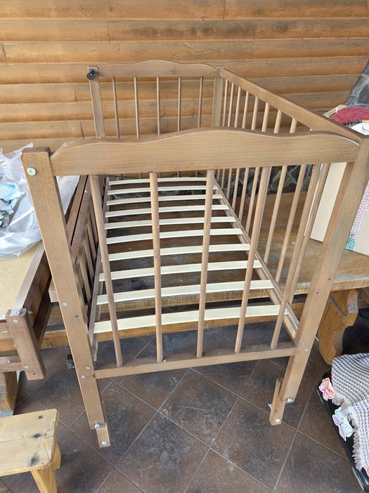 Дитяча кроватка ліжко маятник , люлька + матрац