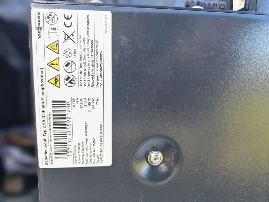 Viessmann Gotowy magazyn energii lfp lifepo4 2.5kwh 48v  pylontech