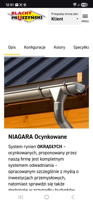 Rynny ocynkowane niagara 190 mm 44m