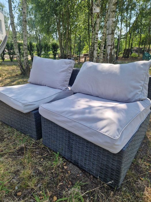 Zestaw fotel tarasowy sofa ratan modulowa