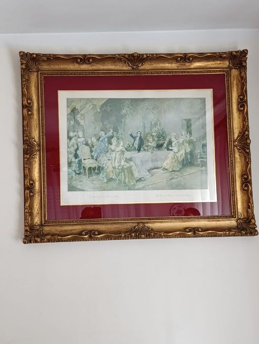Quadro antigo moldura dourada