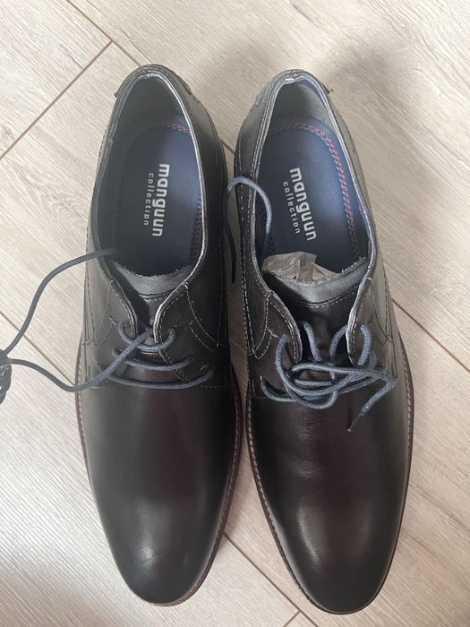 Męskie nowe buty ze skóry naturalnej 43