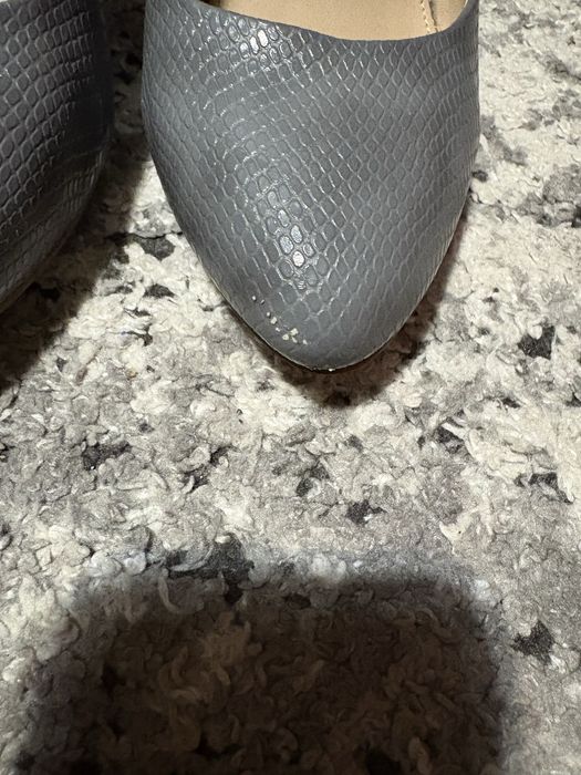 Szare buty na obcasie szpilki pantofle damskie 40