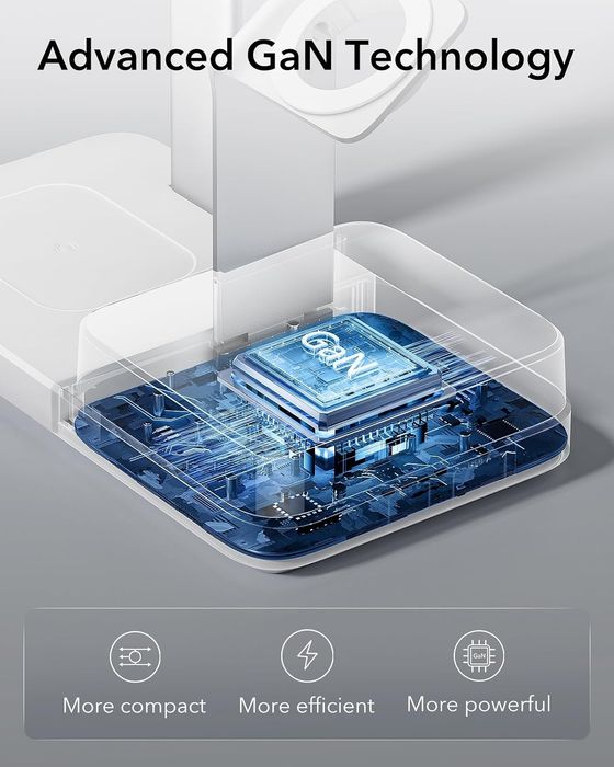 Зарядна станція ESR MagSafe 65W 5-8-1 GaN MagSafe для iPhone, AirPodsЗарядний пристрій MagSafe, магнітний бездротовий зарядний пристрій
