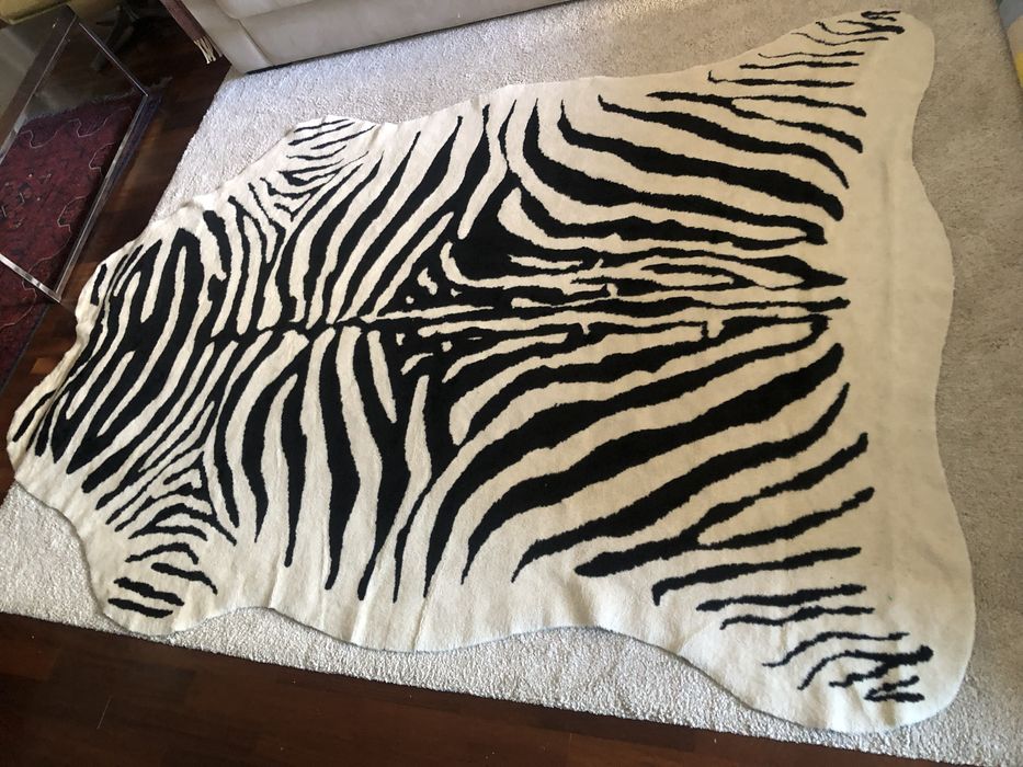 Tapete imitação pele de zebra