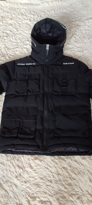 Młodzieżowa męska kurtka zimowa z kapturem rozmiar S/M