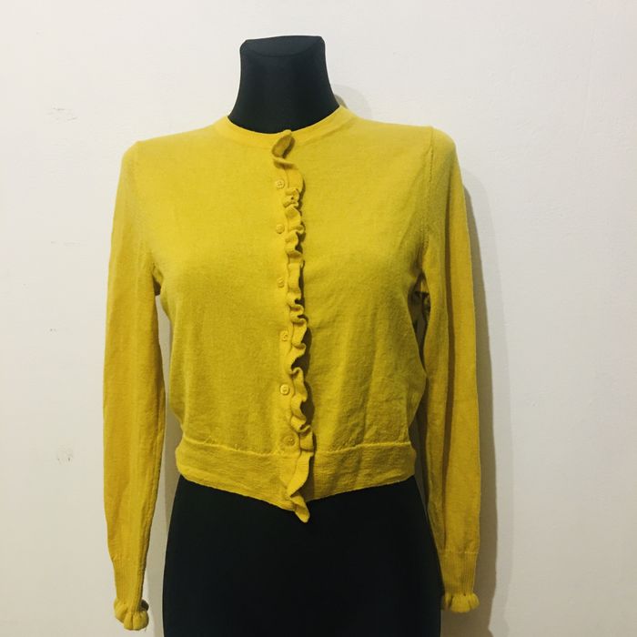 Sweterek rozpinany z falbankami 100%wełna wool rozmiar M l.k Benett