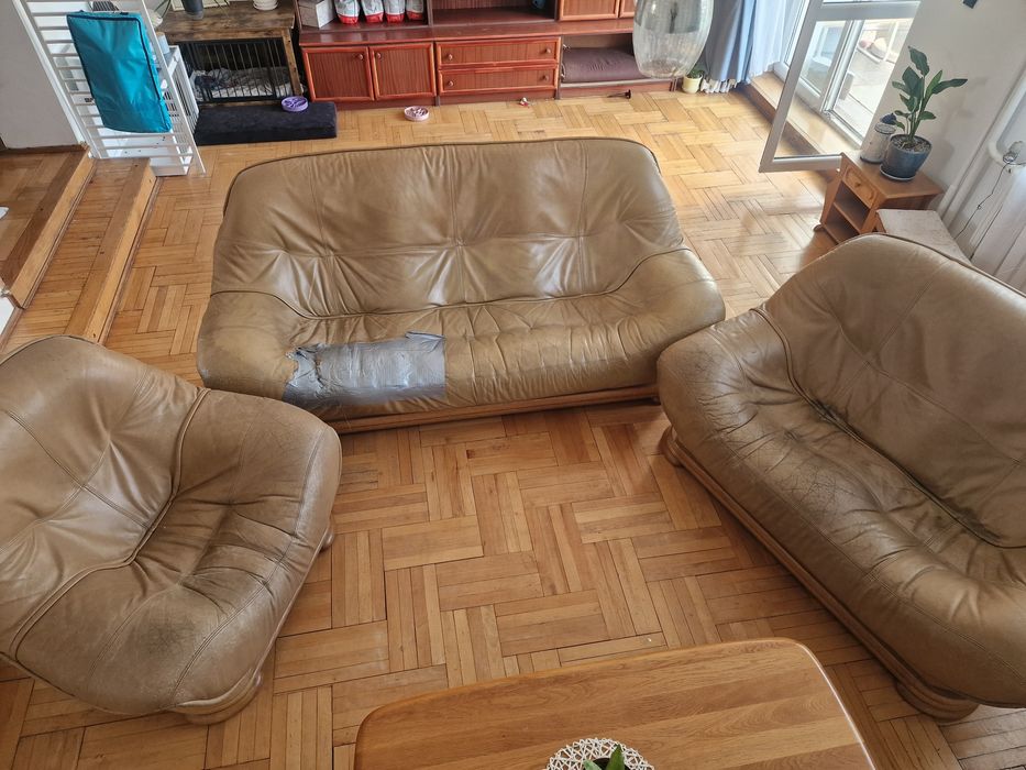 Skórzany zestaw wypoczynkowy