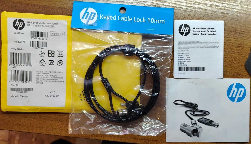 Замок безопасности ноутбука HP Keyed Cable Lock (T1A62AA) 10mm