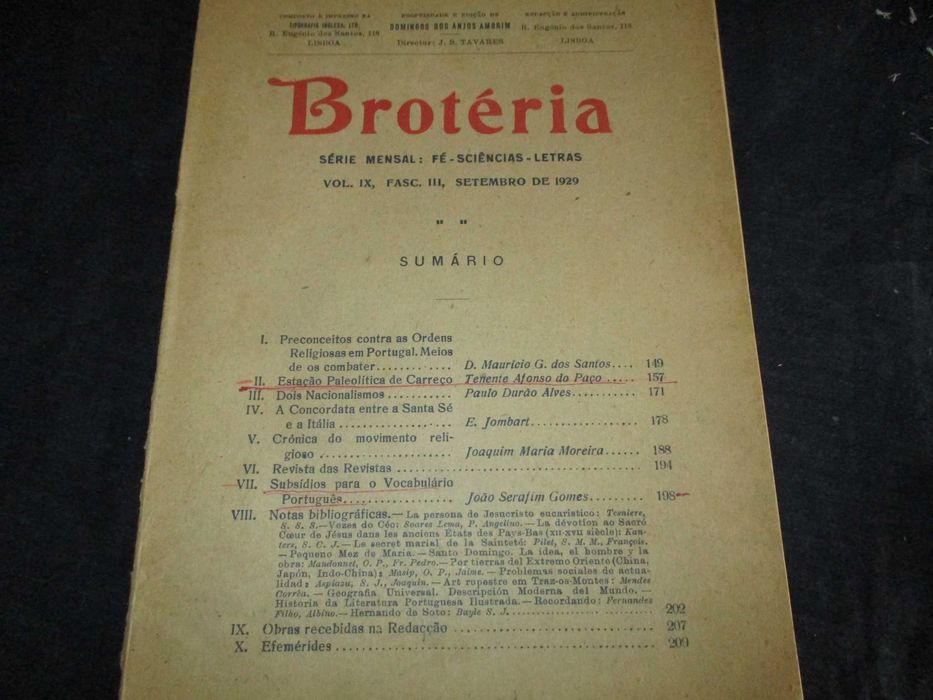 Revistas Brotéria Série Mensal 1929 a 1931