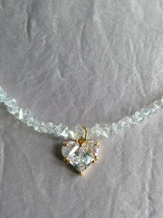 Намисто з серцем кришталь позолота