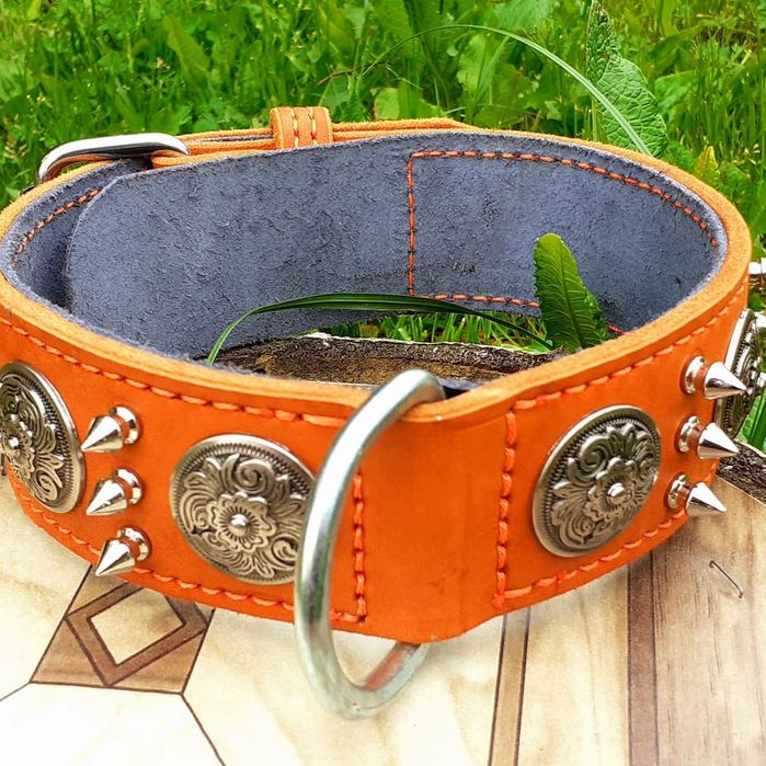 ошейник для собак кожаный нашийник шкіряний ручной работы