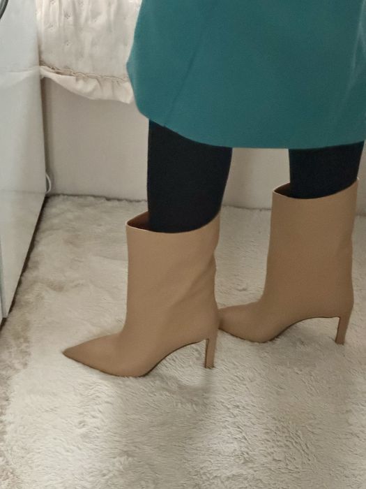 Botki skóra naturalna 39 brązowe karmel włoskie buty