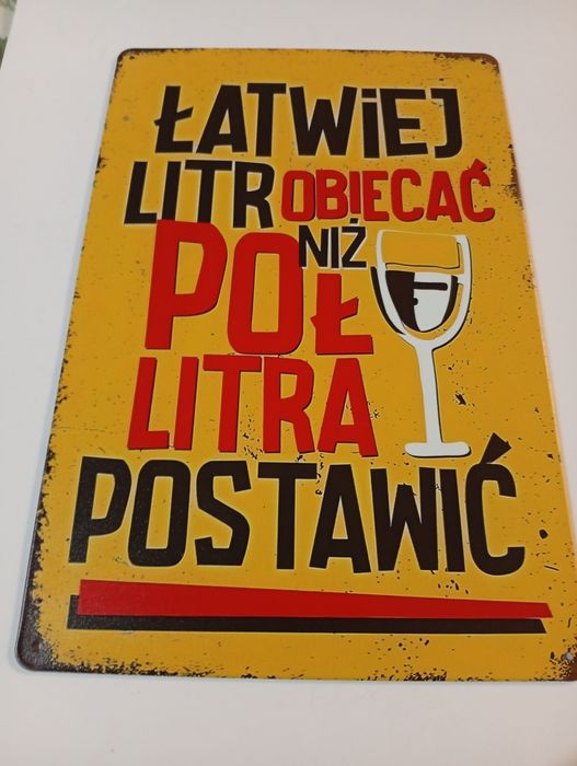 Tablica metalowa do powieszenia Polska Tyskie 30x20 cm
